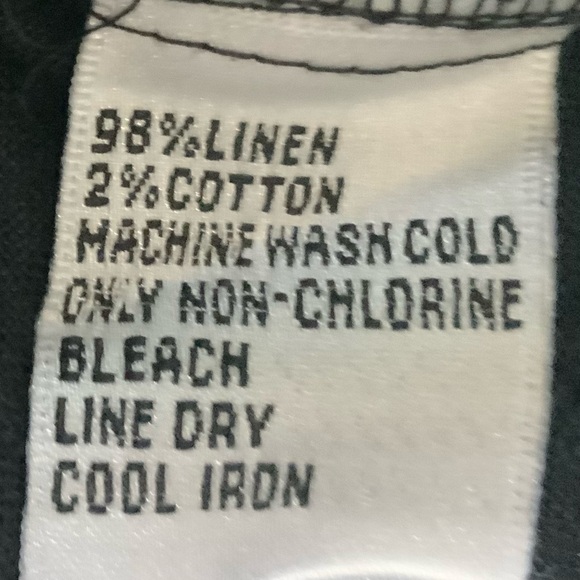 Talbot's Women’s Petites 16W Black Linen And Cotton 3/4 Sleeve Top - Picture 6 of 6